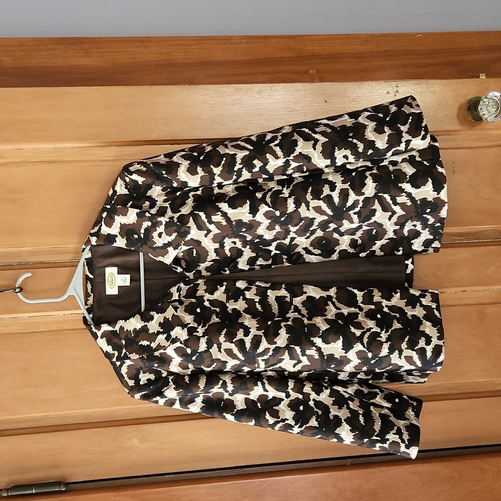Talbots suit jacket animal print sz 14
